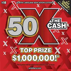 50X The Cash $10 scratch-off ticket