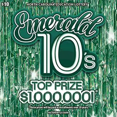 Emerald 10's $10 scratch-off ticket