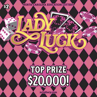 LADY LUCK $2 North Carolina scratch-off ticket
