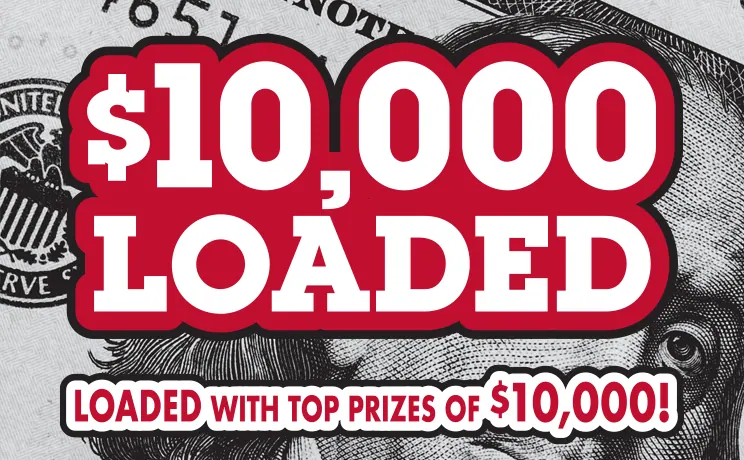 $10,000 Loaded $10 New Jersey scratch-off ticket