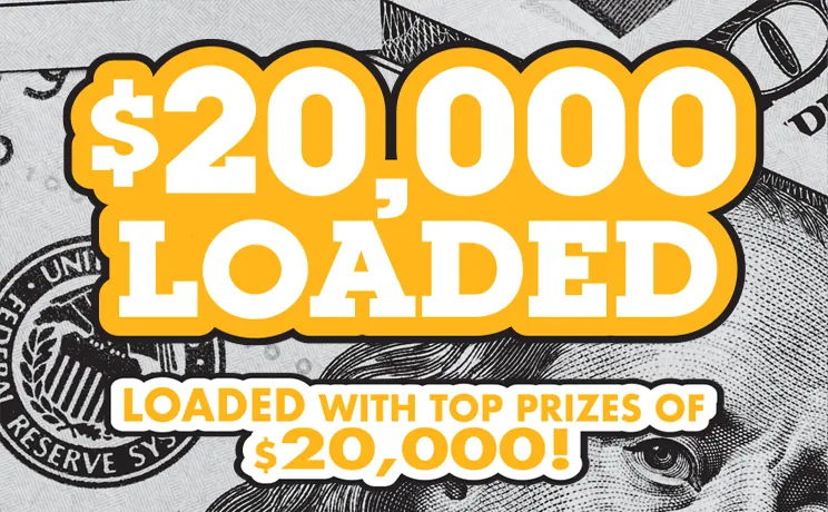 $20,000 Loaded $20 New Jersey scratch-off ticket