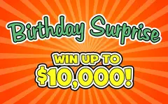 Birthday Surprise $2 scratch-off ticket