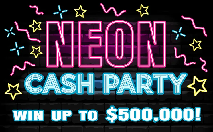 Neon Cash Party $10 New Jersey scratch-off ticket