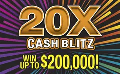 20X Cash Blitz $5 scratch-off ticket