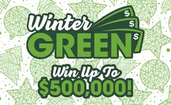 Winter Green $10 scratch-off ticket