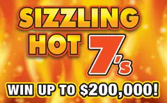 Sizzling Hot 7's $5 scratch-off ticket