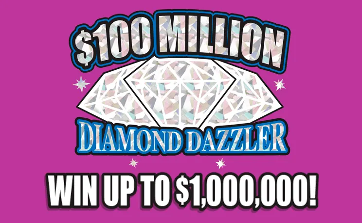 $100 Million Diamond Dazzler $20 New Jersey scratch-off ticket