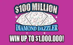 $100 Million Diamond Dazzler $20 scratch-off ticket