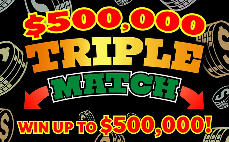 $500,000 Triple Match $10 New Jersey scratch-off ticket