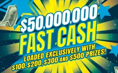 $50,000,000 Fast Cash $20 scratch-off ticket