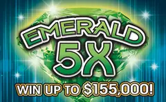 Emerald 5X $5 scratch-off ticket
