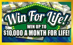 Win For Life! $5 scratch-off ticket
