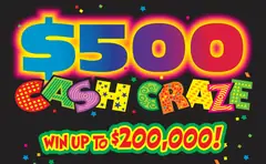 $500 Cash Craze $5 scratch-off ticket