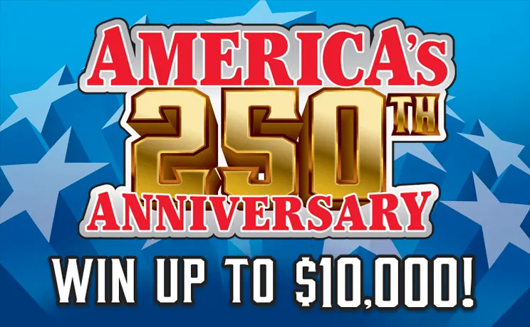 America's 250th Anniversary $2 New Jersey scratch-off ticket
