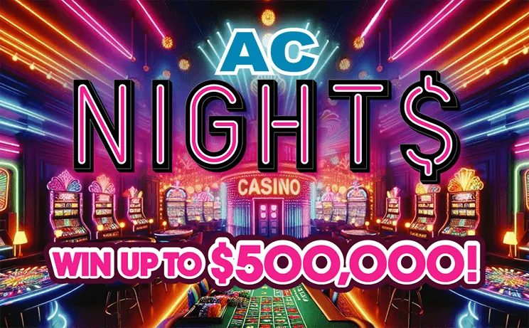AC Night$ $10 New Jersey scratch-off ticket