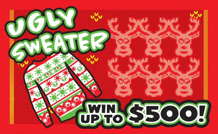 Ugly Sweater $1 New Jersey scratch-off ticket
