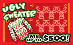 Ugly Sweater $1 scratch-off ticket