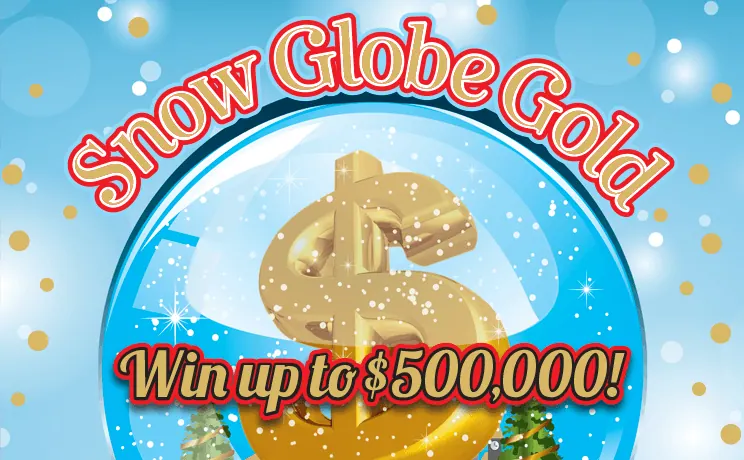 Snow Globe Gold $10 New Jersey scratch-off ticket