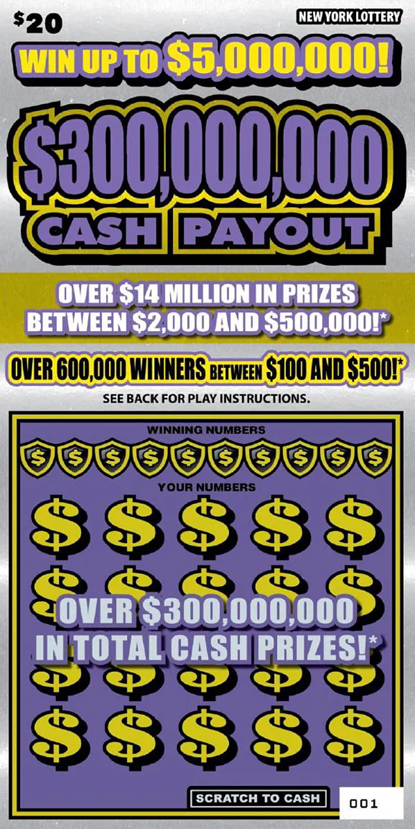 $300,000,000 Cash Payout $20 New York scratch-off ticket