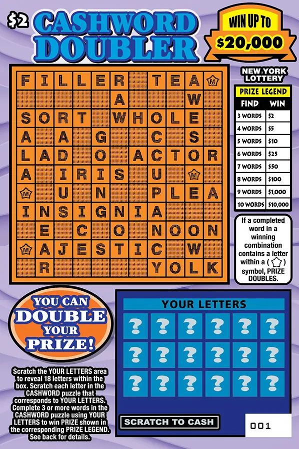 Cashword Doubler $2 New York scratch-off ticket