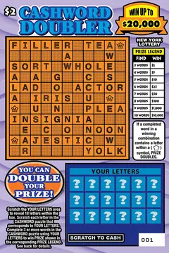 Cashword Doubler $2 scratch-off ticket