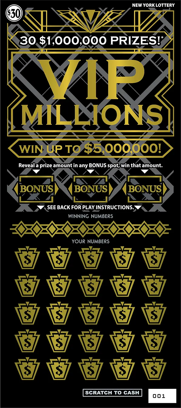 Vip Millions $30 New York scratch-off ticket