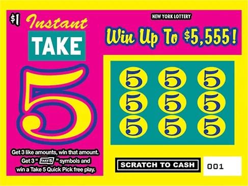 Instant Take 5 $1 New York scratch-off ticket