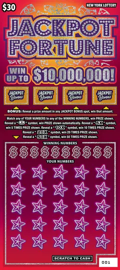 Jackpot Fortune $30 scratch-off ticket