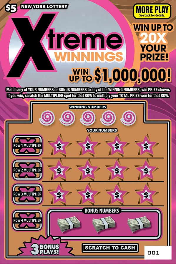 Xtreme Winnings $5 New York scratch-off ticket