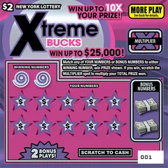 Xtreme Bucks $2 scratch-off ticket