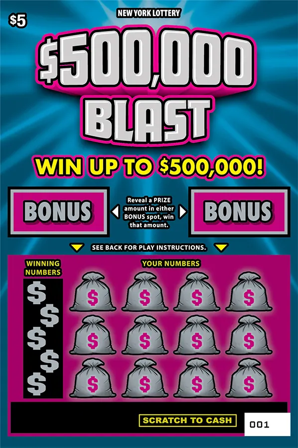 $500,000 Blast $5 New York scratch-off ticket