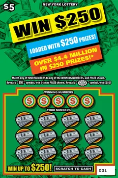 Win $250 $5 scratch-off ticket