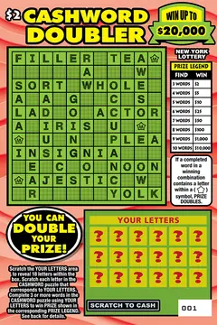 Cashword Doubler $2 scratch-off ticket