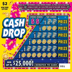 Cash Drop $2 scratch-off ticket