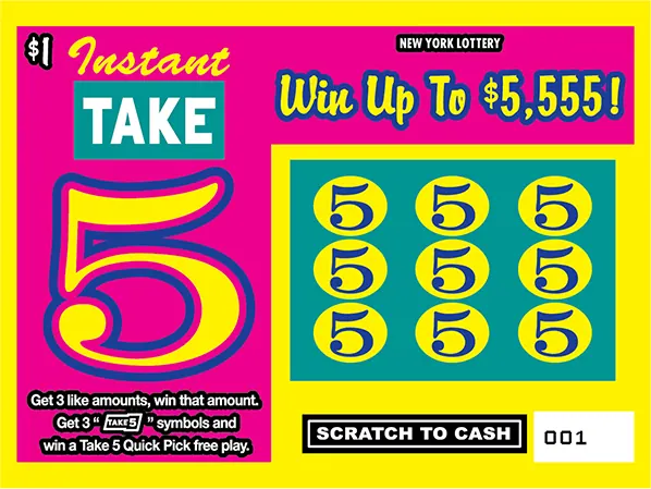 Instant Take 5 $1 New York scratch-off ticket