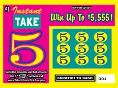 Instant Take 5 $1 scratch-off ticket