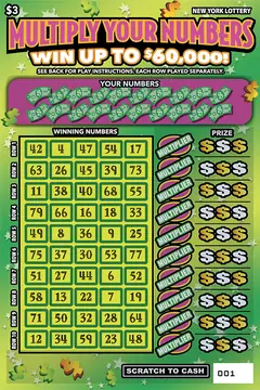 Multiply Your Numbers $3 scratch-off ticket