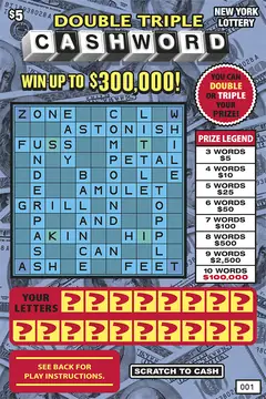 Double Triple Cashword $5 scratch-off ticket