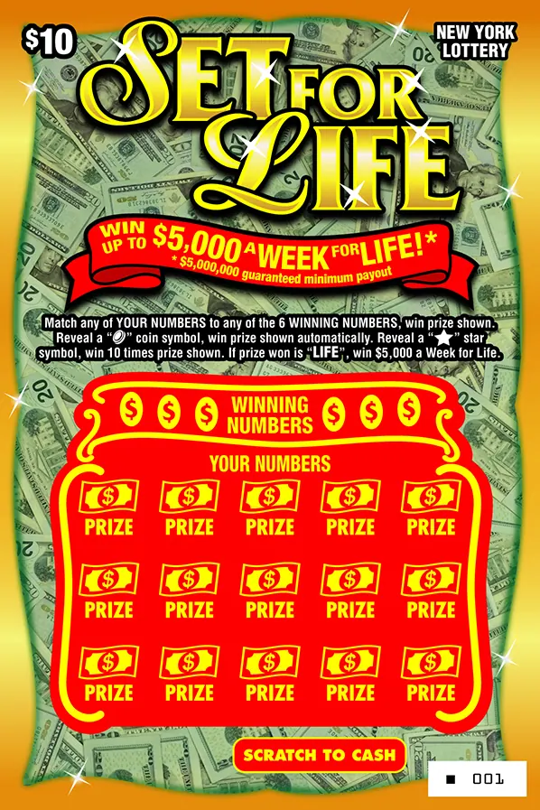 Set For Life $10 New York scratch-off ticket