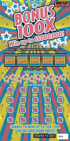 Bonus 100X $20 scratch-off ticket