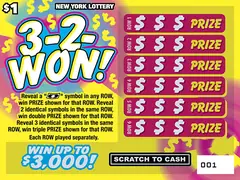 3-2-Won! $1 scratch-off ticket