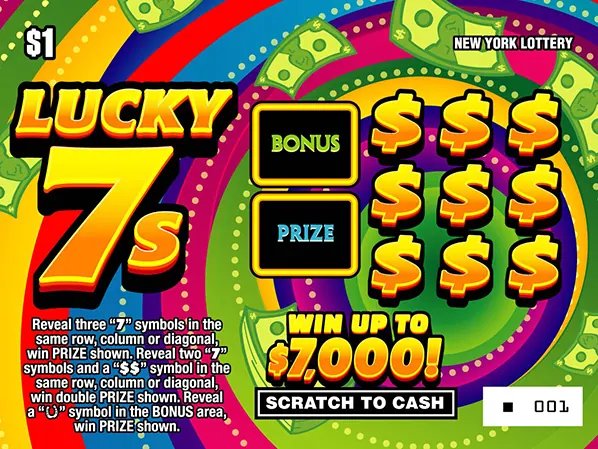 Lucky 7'S $1 New York scratch-off ticket