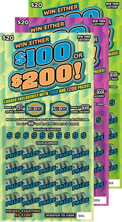 Win Either $100 Or $200! $20 scratch-off ticket