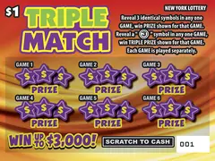 Triple Match $1 scratch-off ticket