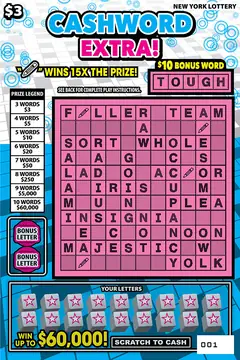 Cashword Extra! $3 scratch-off ticket