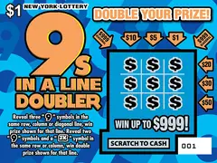 9S In A Line Doubler $1 scratch-off ticket