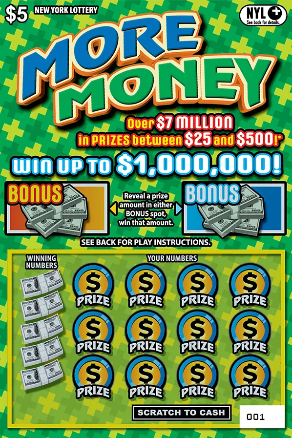 More Money $5 New York scratch-off ticket