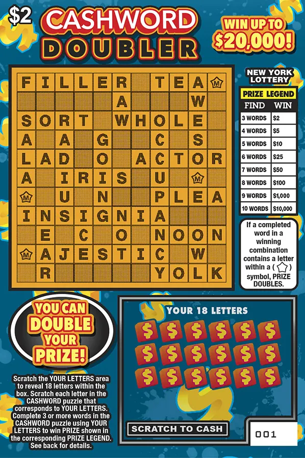 Cashword Doubler $2 New York scratch-off ticket