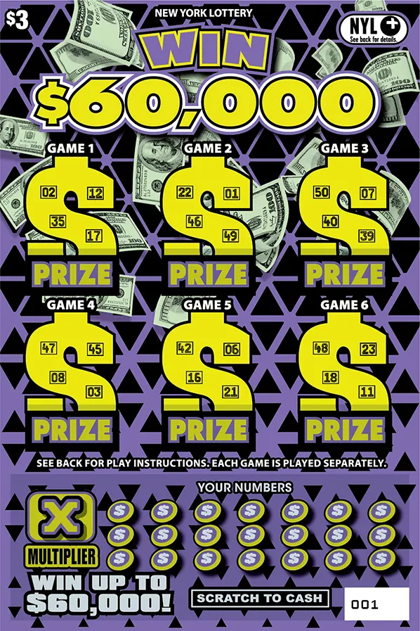 Win $60,000 $3 New York scratch-off ticket