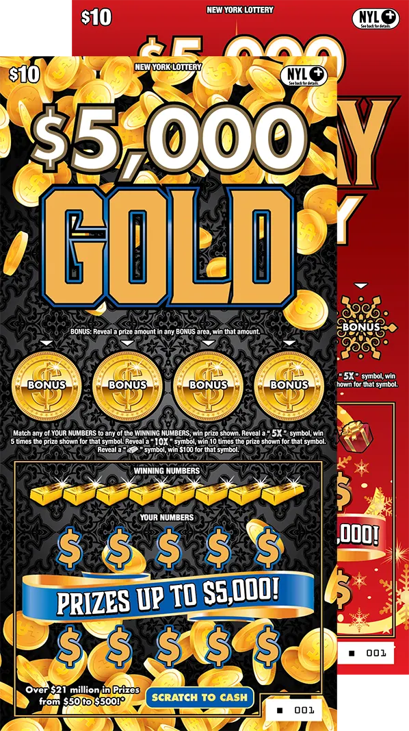 $5,000 Holiday Frenzy/$5,000 Gold $10 New York scratch-off ticket